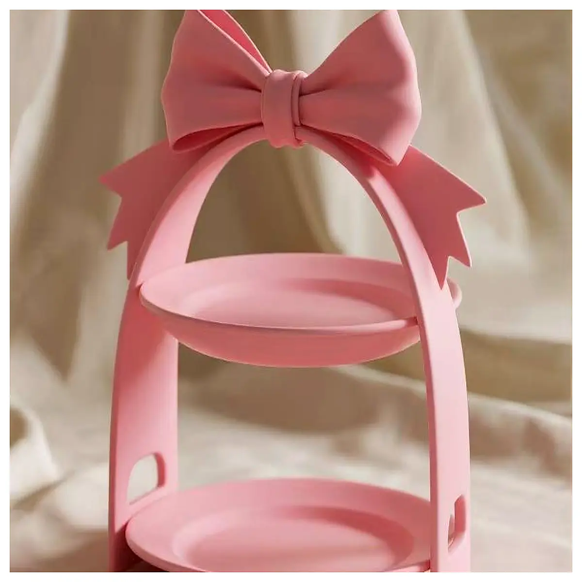 bowknot double layer entryway tray for keys jewelry remote control organizer decorative drop off station for home entrance hall