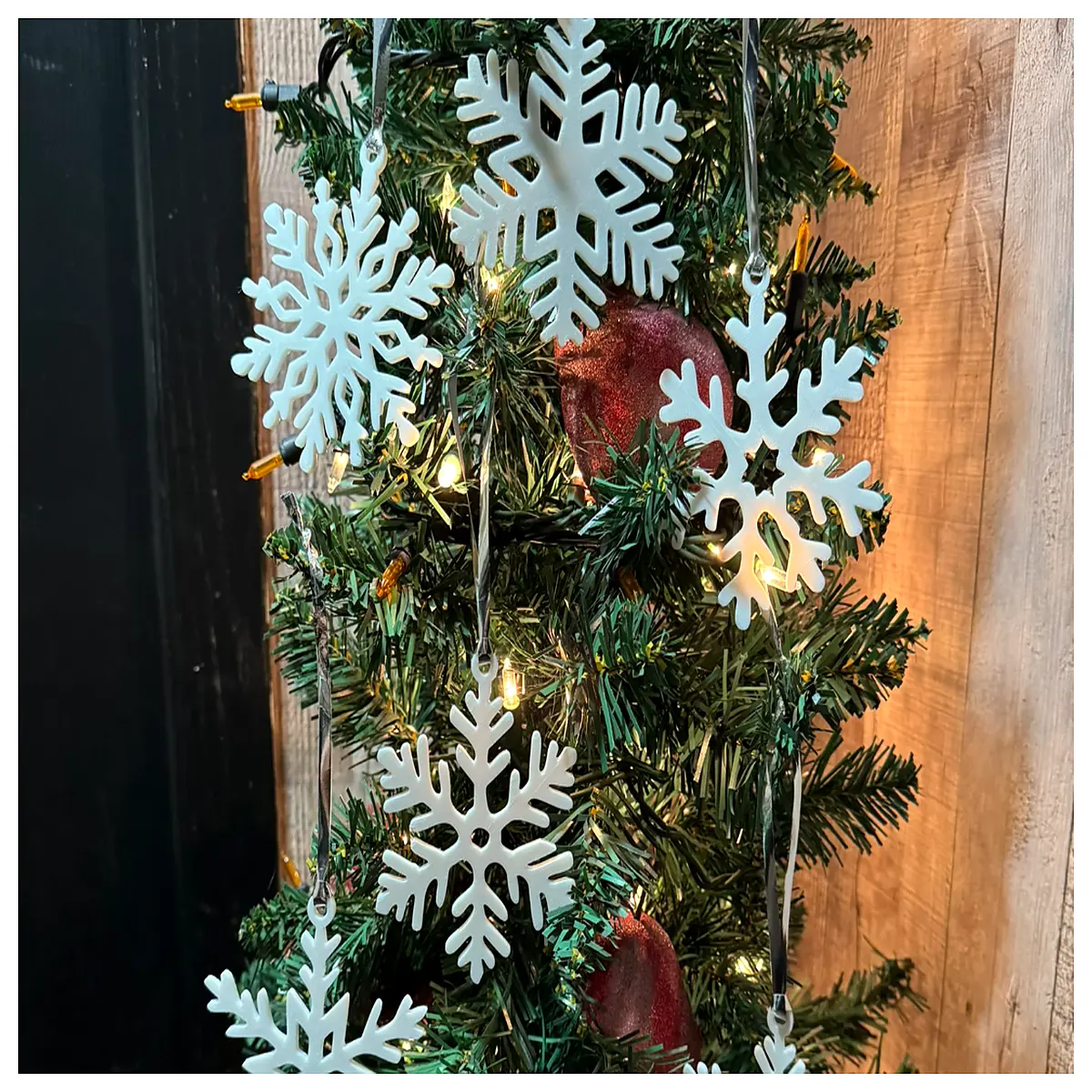 classic snowflake christmas tree ornaments hanging decorations for holiday home decor