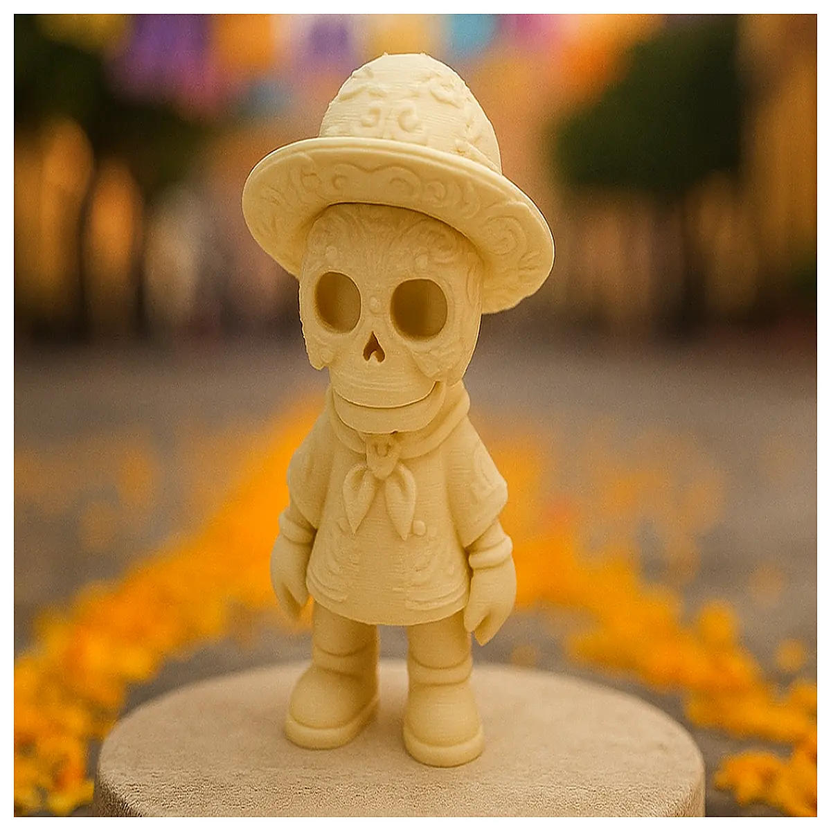 day of the dead skeleton figurine with sombrero calavera skull doll dia de los muertos home decor spooky halloween room accessory