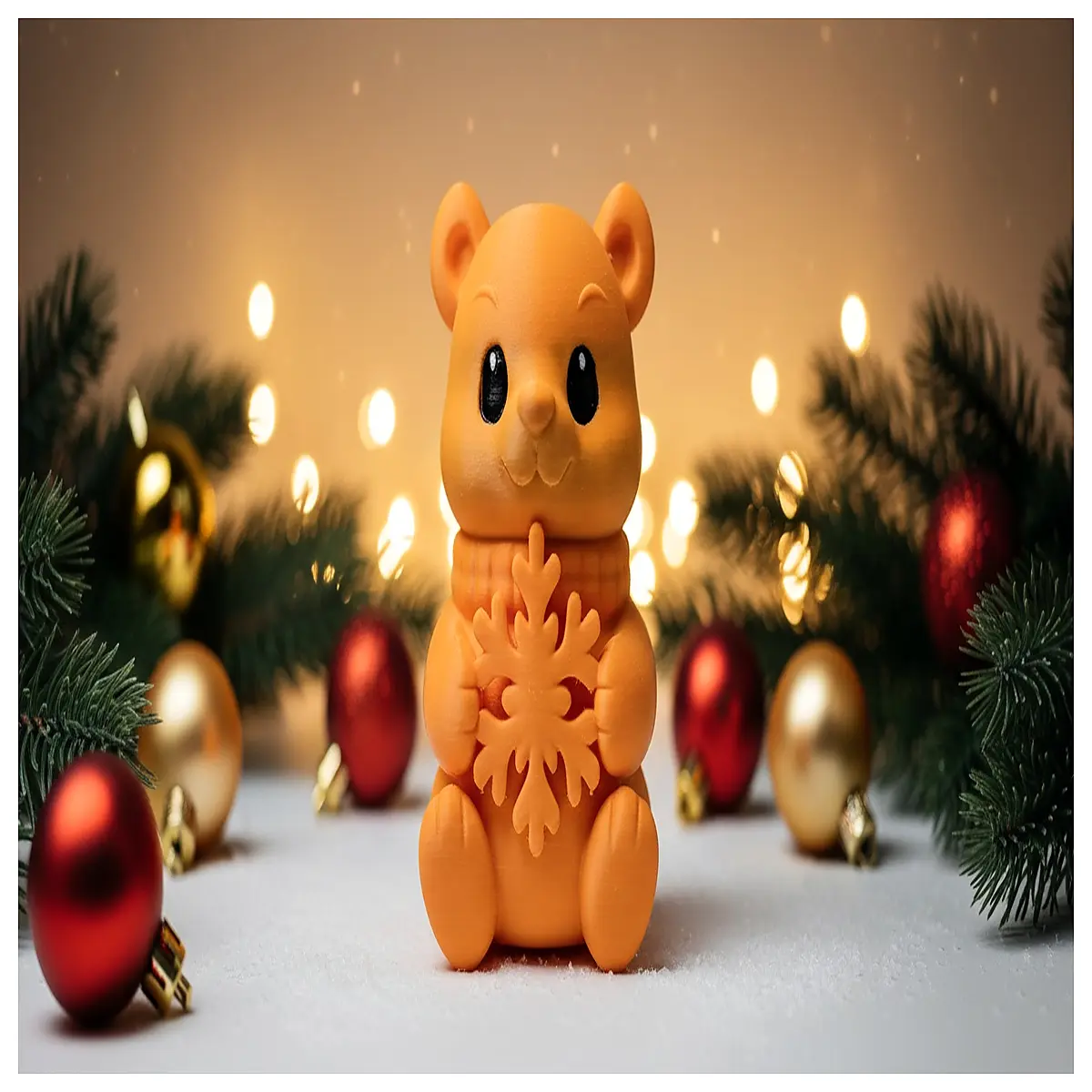 cute teddy bear holding snowflake plush toy winter holiday decor kids soft stuffed animal with frost design