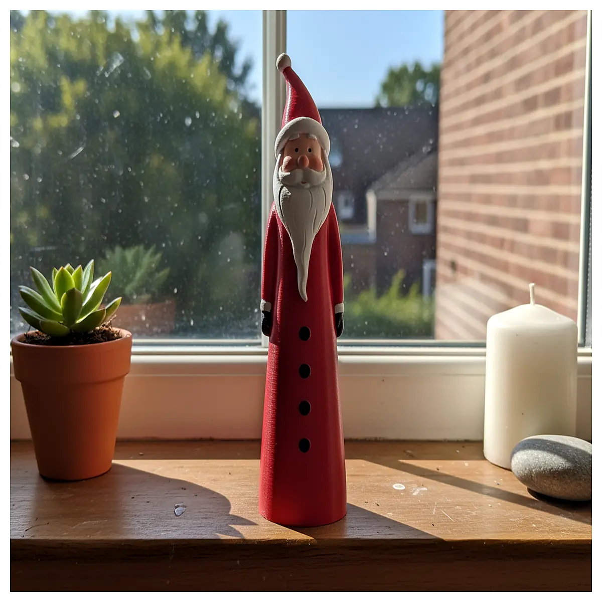 small standing santa claus figurine holiday home decor cute christmas statue for mantel shelf