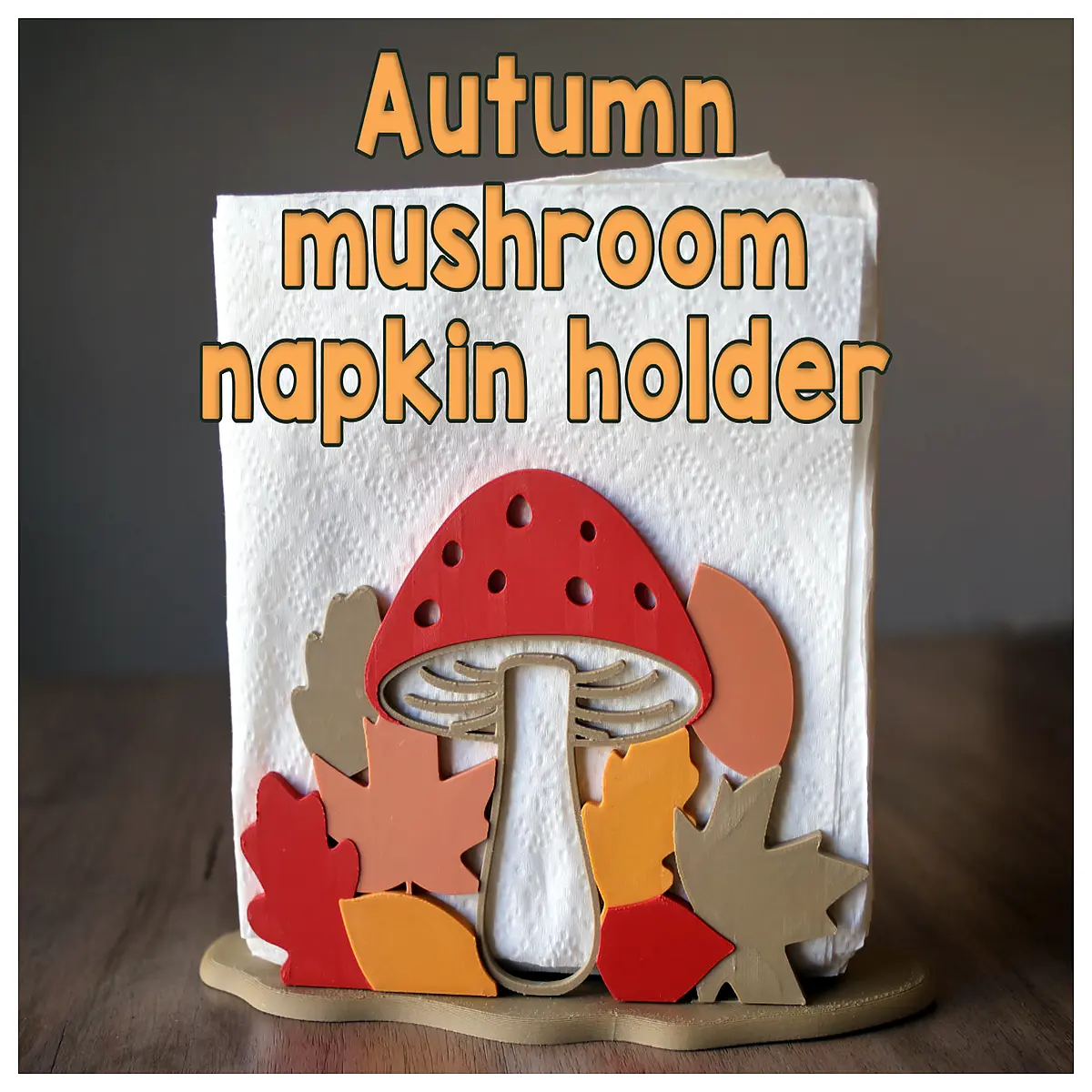 autumn mushroom table napkin holder for dining room decor fall harvest centerpieces