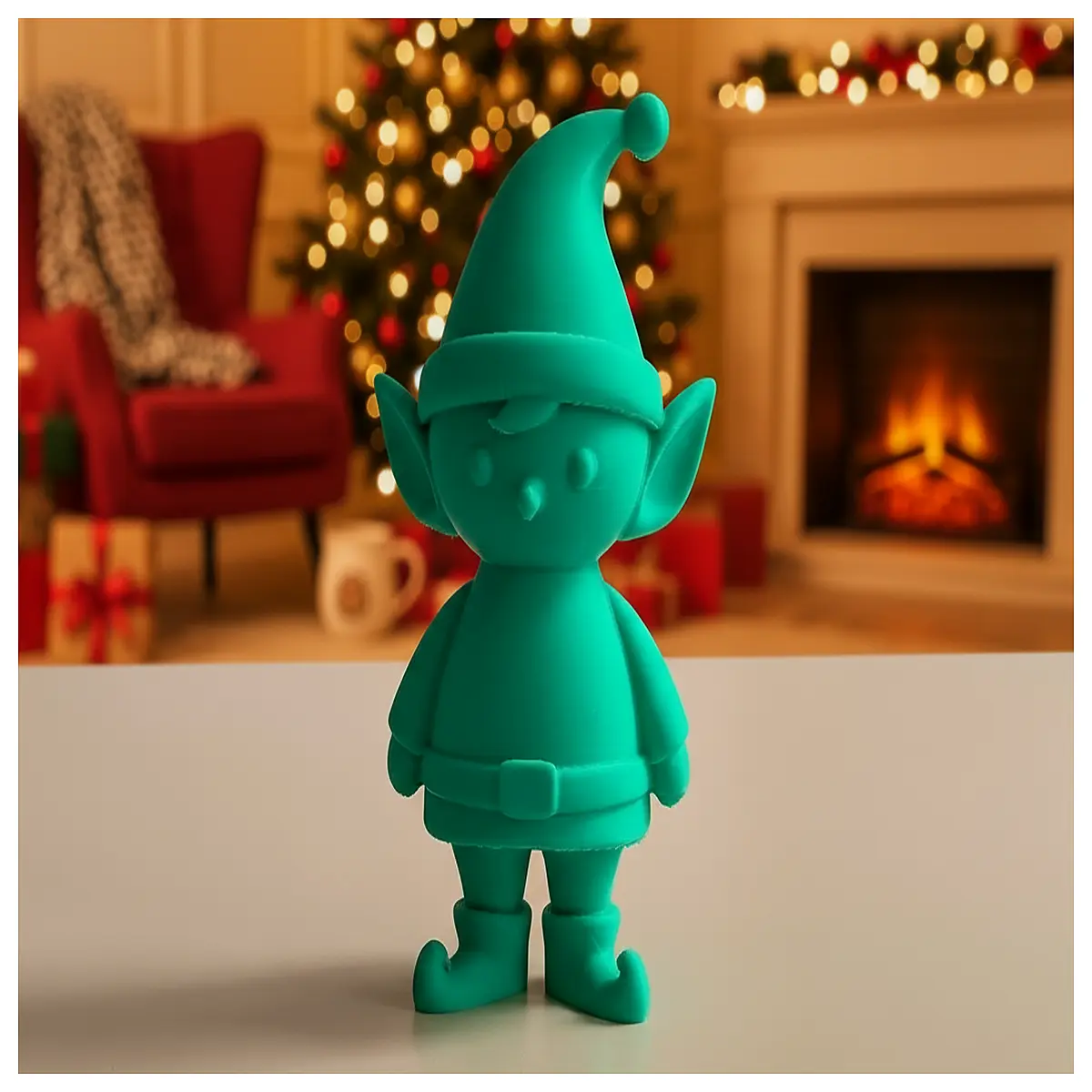 cute christmas elf figurine holiday decor adorable santa helper toy for kids festive goblin ornament whimsical winter wonderland piece