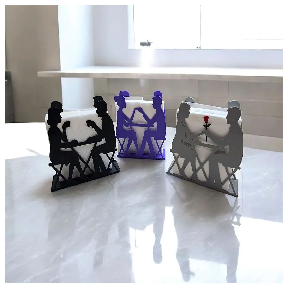 romantic napkin holder for dining table shaped paper towel dispenser cute kitchen counter organizer wedding gift decor