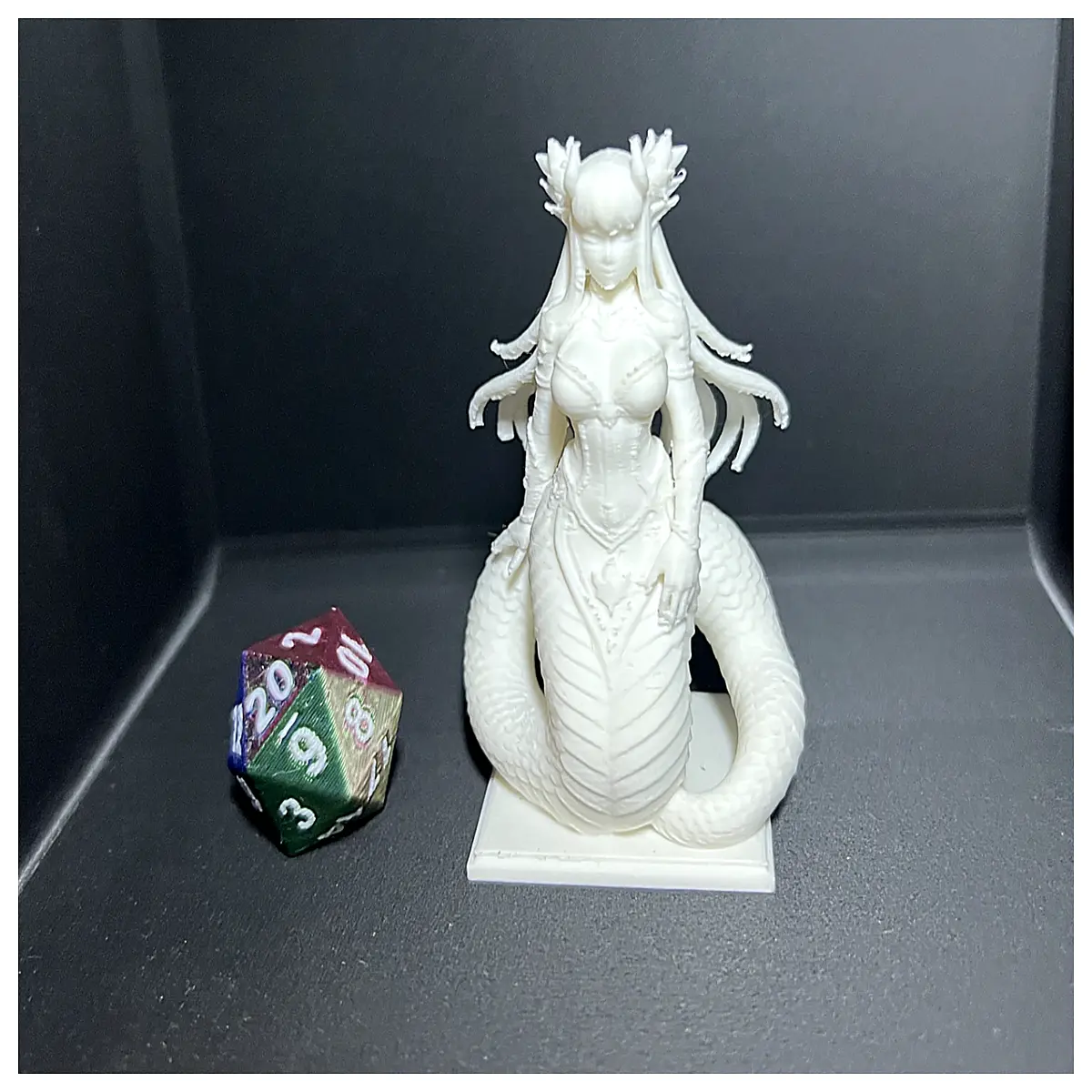 dark fantasy snake woman figurine gothic siren collectible mythical serpent goddess statue horror movie