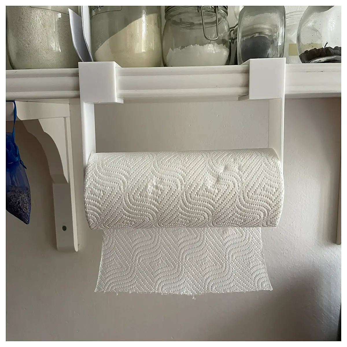 under shelf paper towel holder no drill mounting kitchen storage organizer