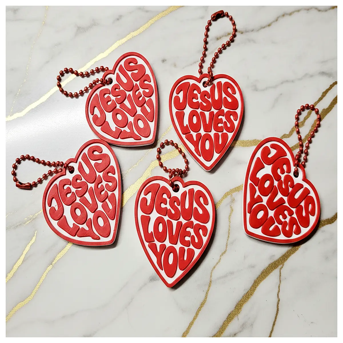 jesus loves you keychain christian gift faith jewelry metal pendant for men women bible verse car bag charm