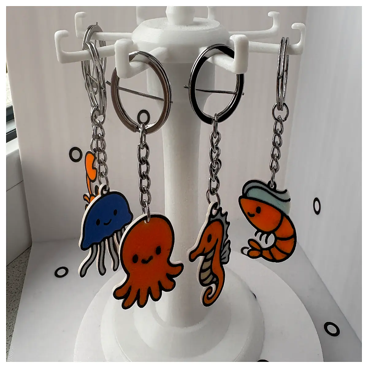 deep sea creature keychain ocean life marine animal pendant bag charm waterproof resin jewelry kids