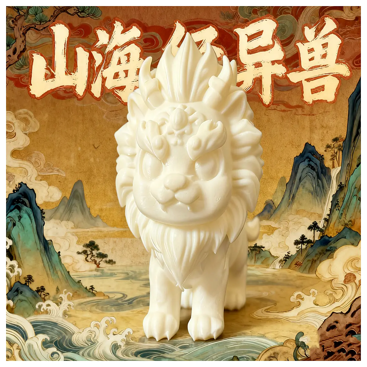 mythical suanni lion beast figurine chinese shan hai jing mythology collectible resin statue for desk decoration fantasy creature