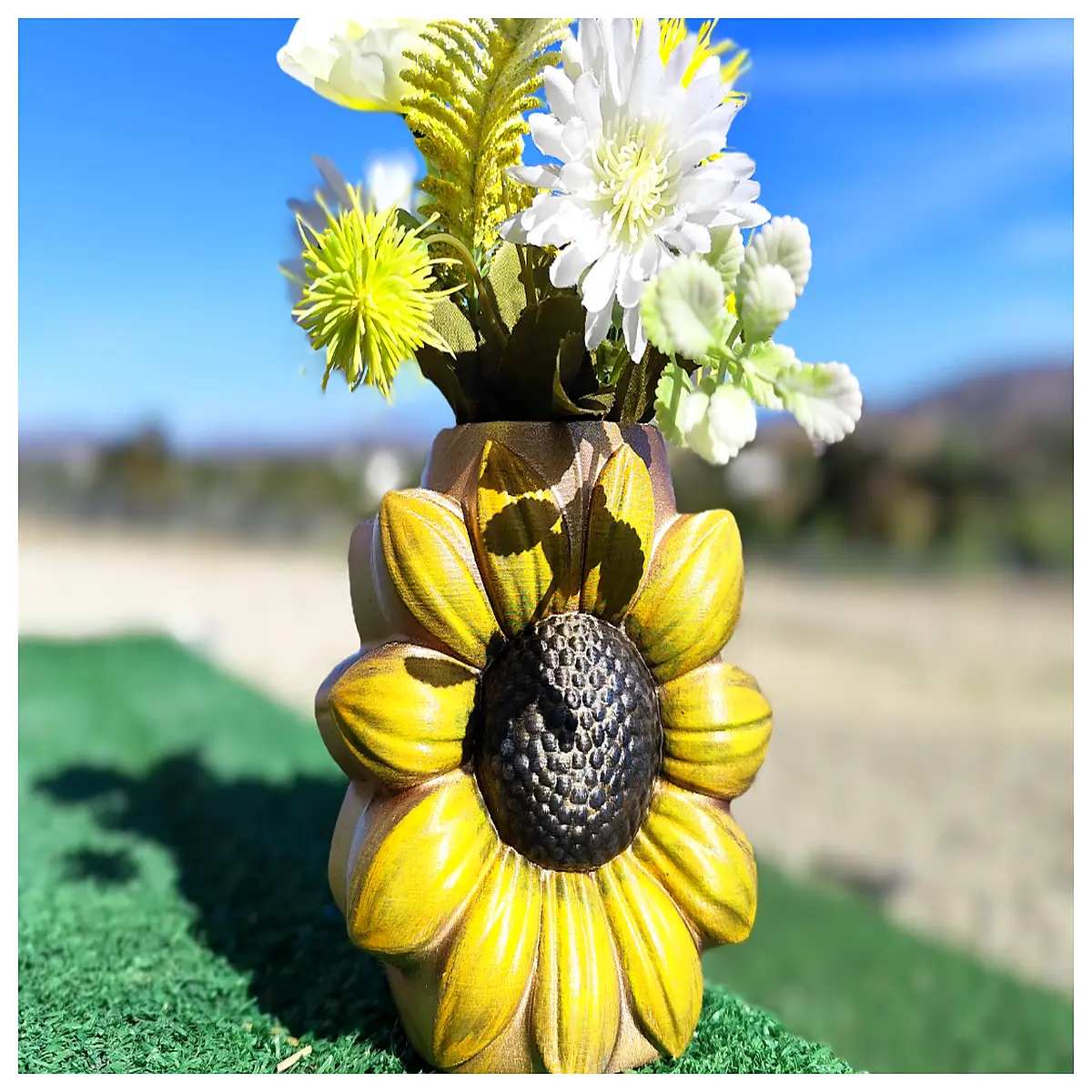 sunflower planter pot large decorative ceramic flower vase for home garden patio decor
