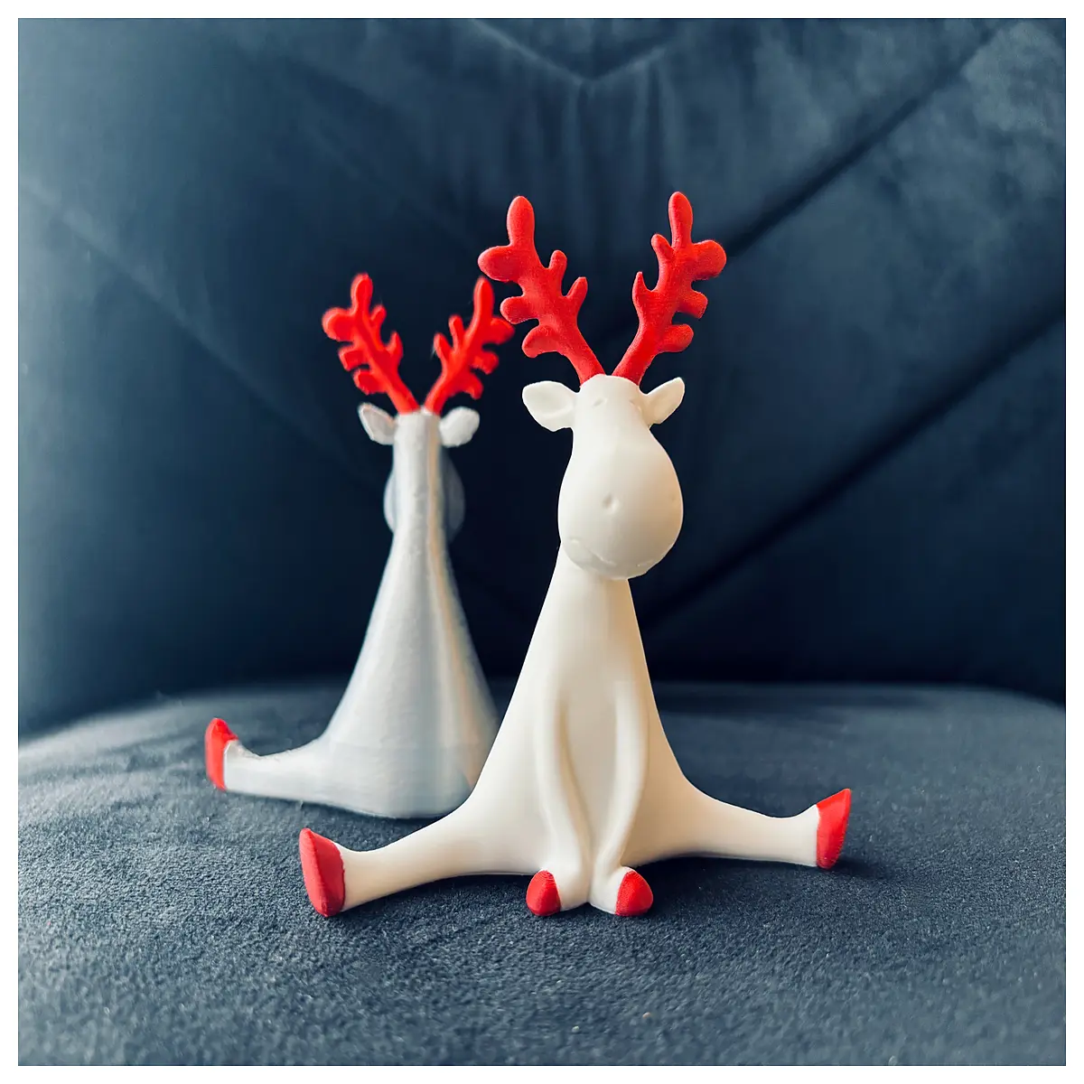 white reindeer christmas decor snow mountain holiday home decoration festive ornament