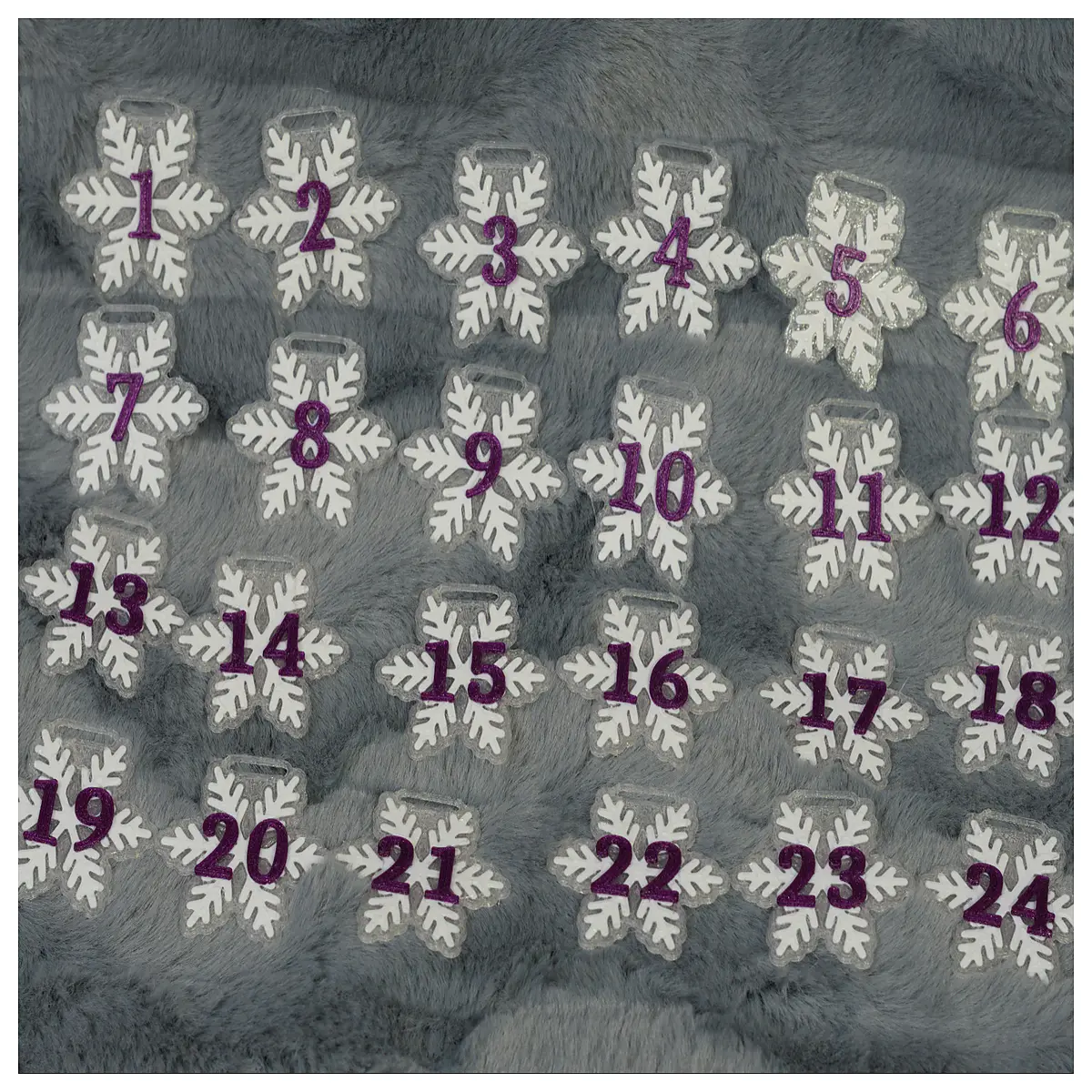 christmas advent calendar digital snowflake ornament hanging decoration holiday party decor