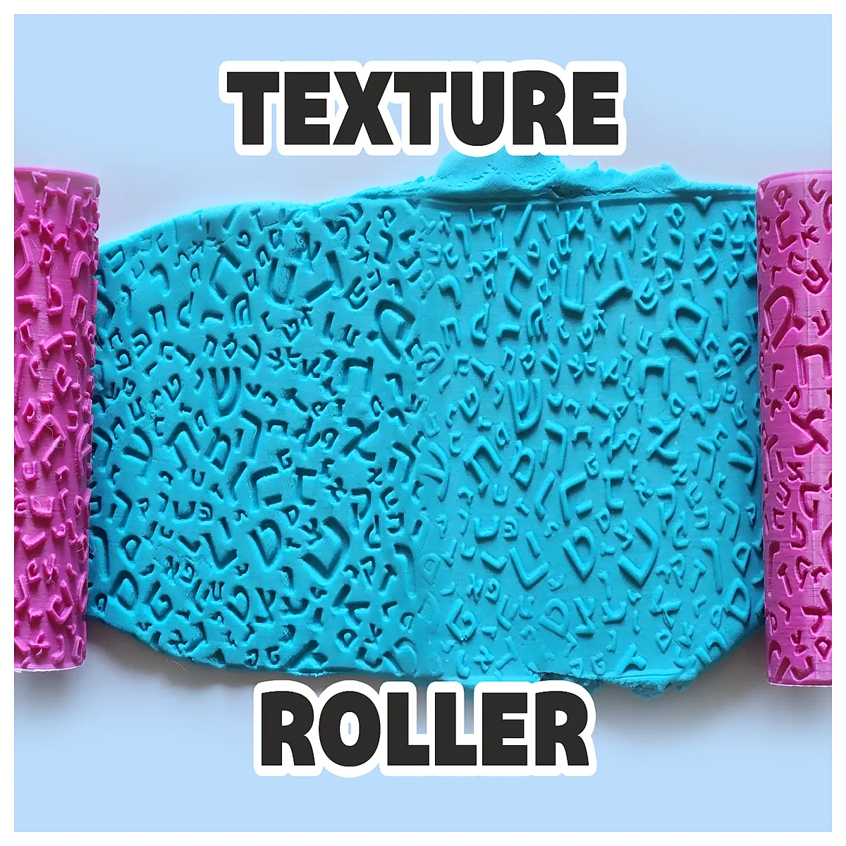 v143 hebrew letter embossing roller for clay polymer paper diy craft stamping tool