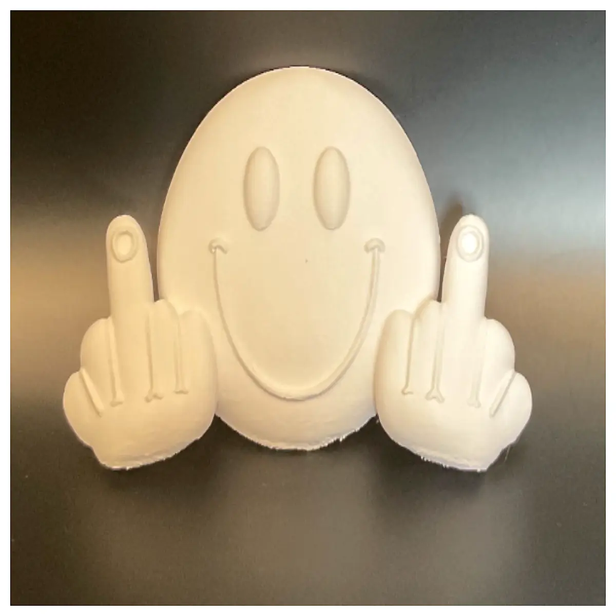 funny middle finger smiley face sticker vinyl decal for laptop car window phone case rude humor gift
