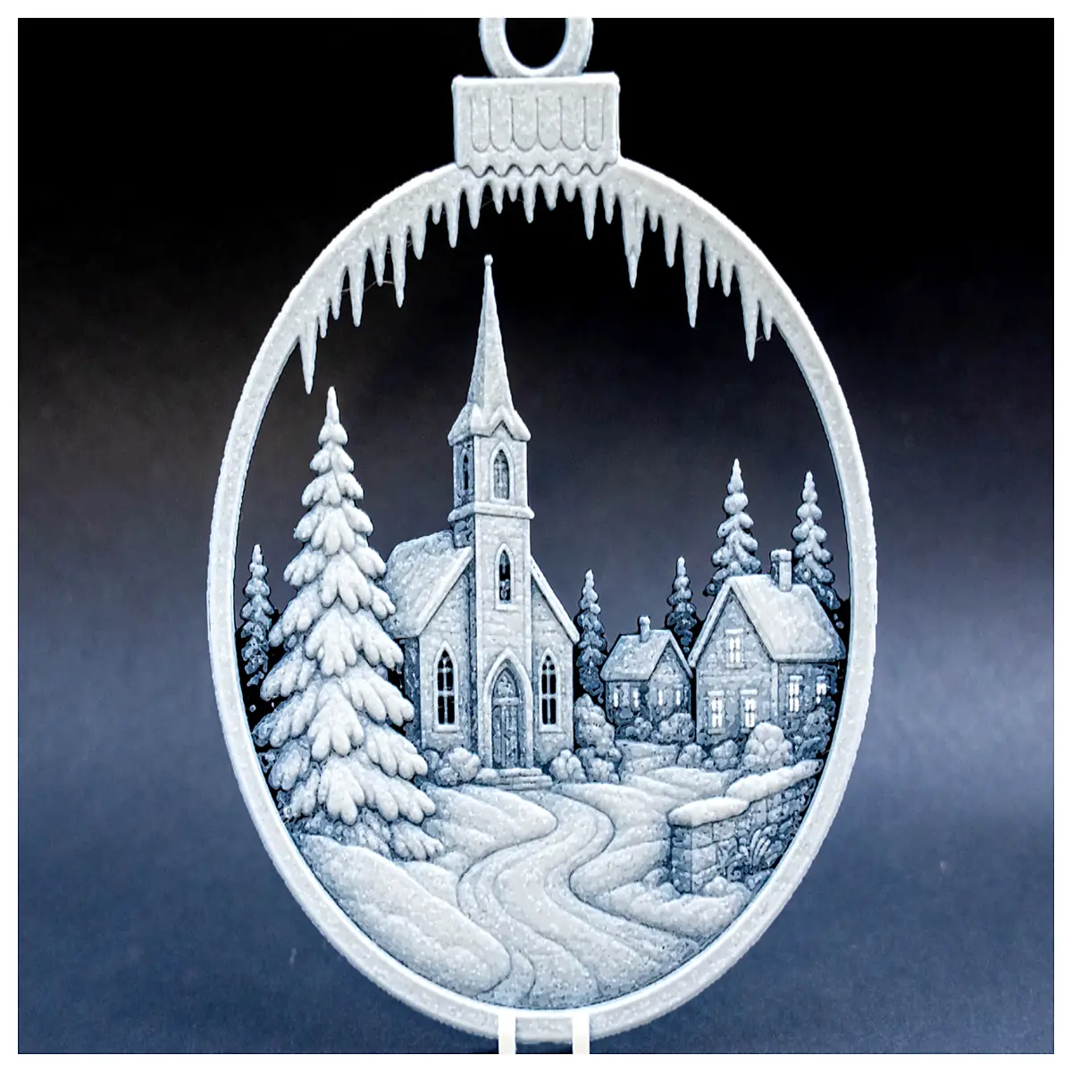 christmas church bauble ornaments vintage stained glass snowflake holiday decor for tree