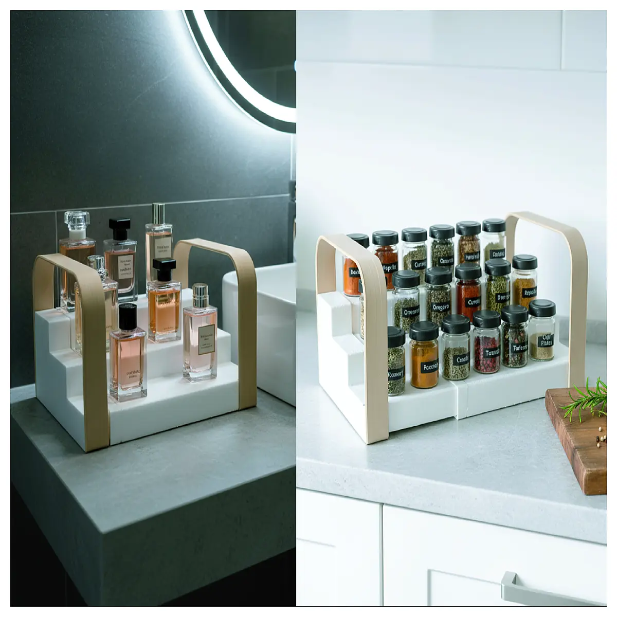 scandinavian style pull out spice rack organizer for kitchen counter storage drawer insert