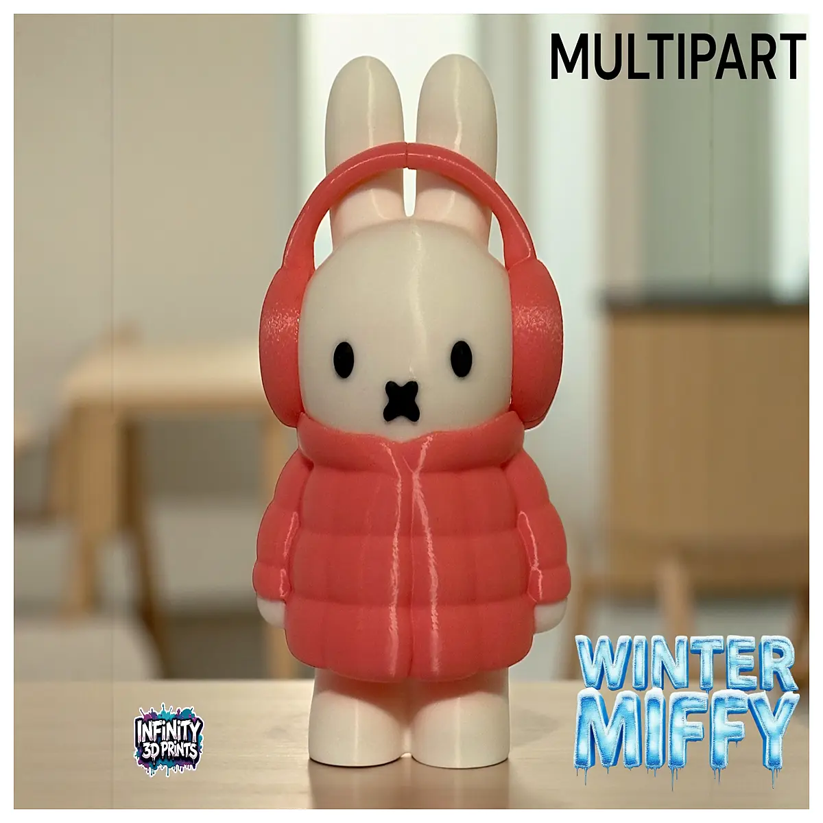 winter plush toy multi part assembly kids gift warm cuddly rabbit doll