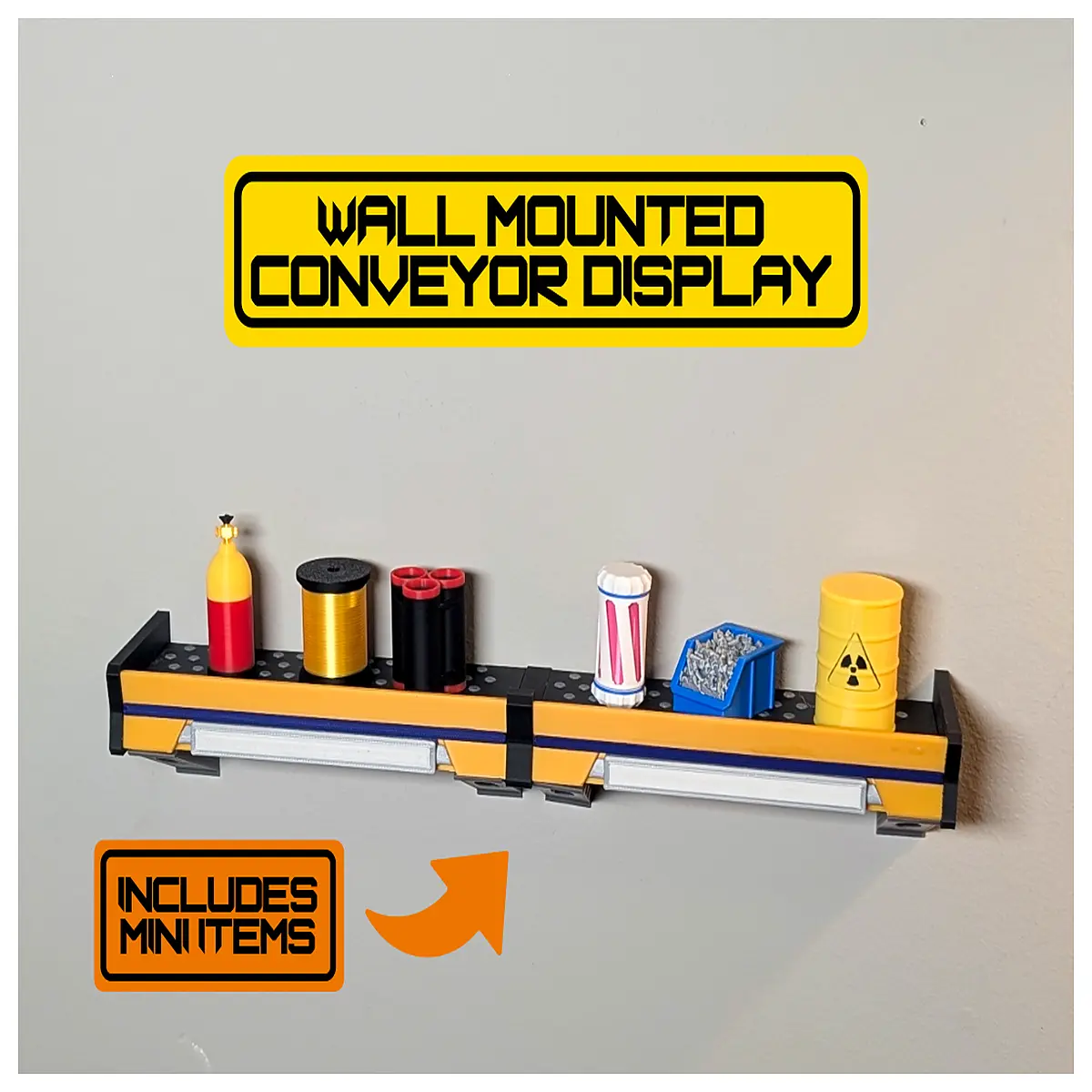 wall mounted conveyor belt rack for retail store merchandising hanging organizer