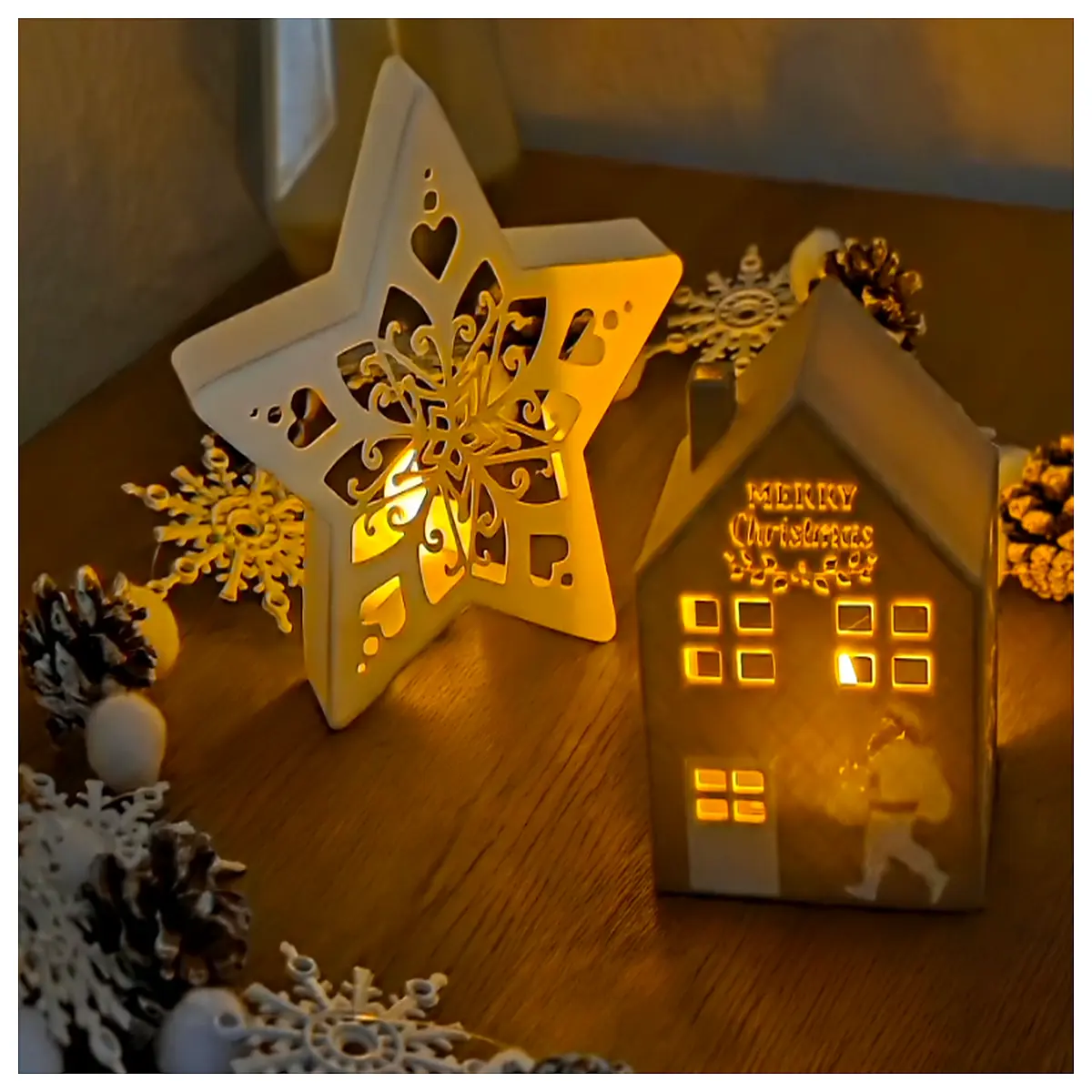 up christmas cabin house decoration for window garden yard outdoor holiday party table centerpiece