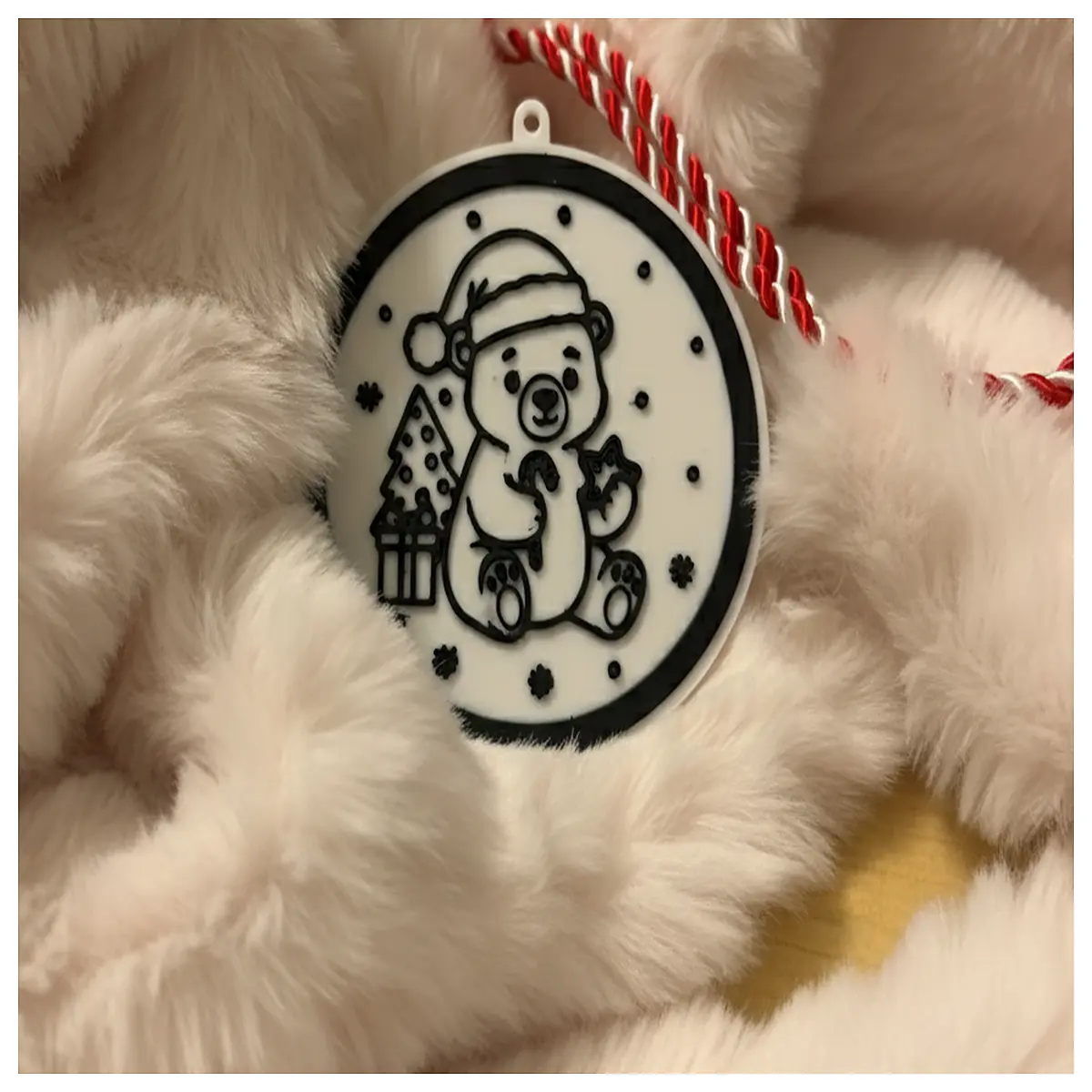 xmas tree baubles ornaments bear figurine hanging decoration for holiday party