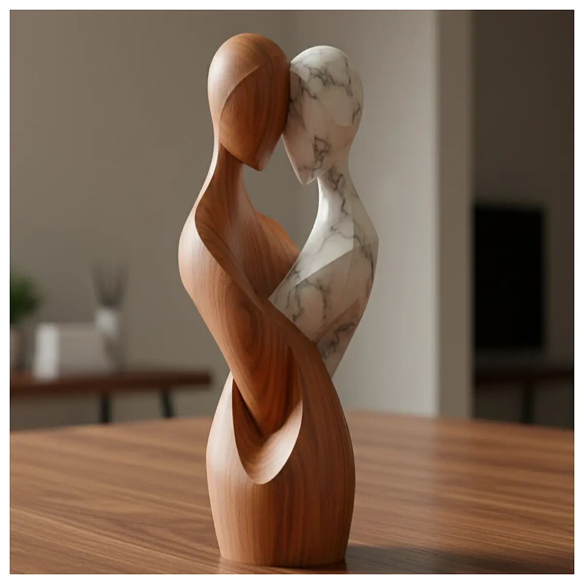 minimalist abstract hug sculpture decor modern resin art figure for living room shelf styling