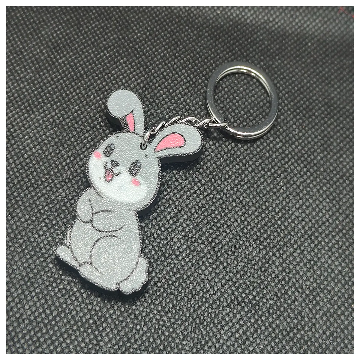 cute bunny keychain for bag soft plush rabbit charm animal pendant women girls