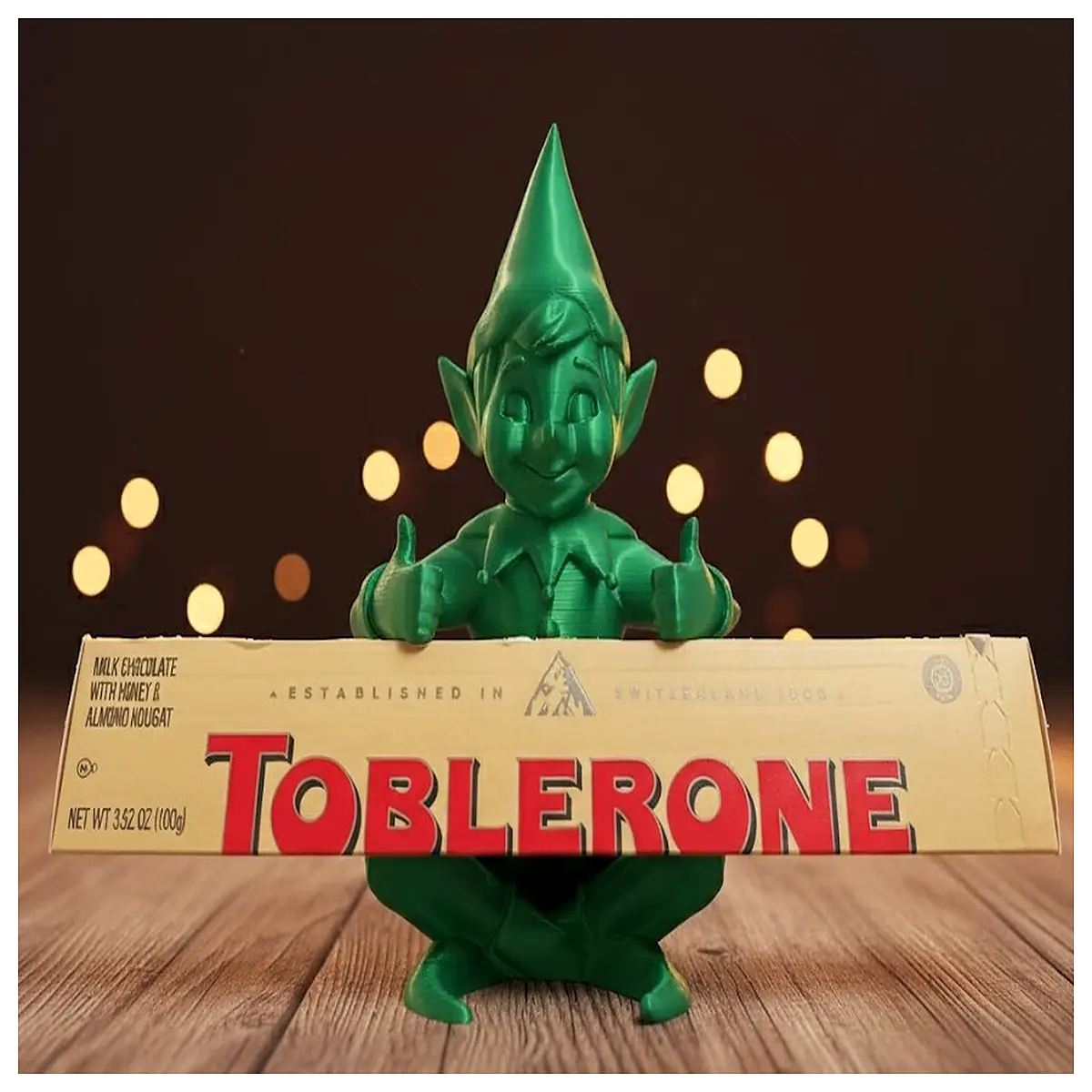 triangular chocolate elf figurine cute holiday candy gift christmas decoration character