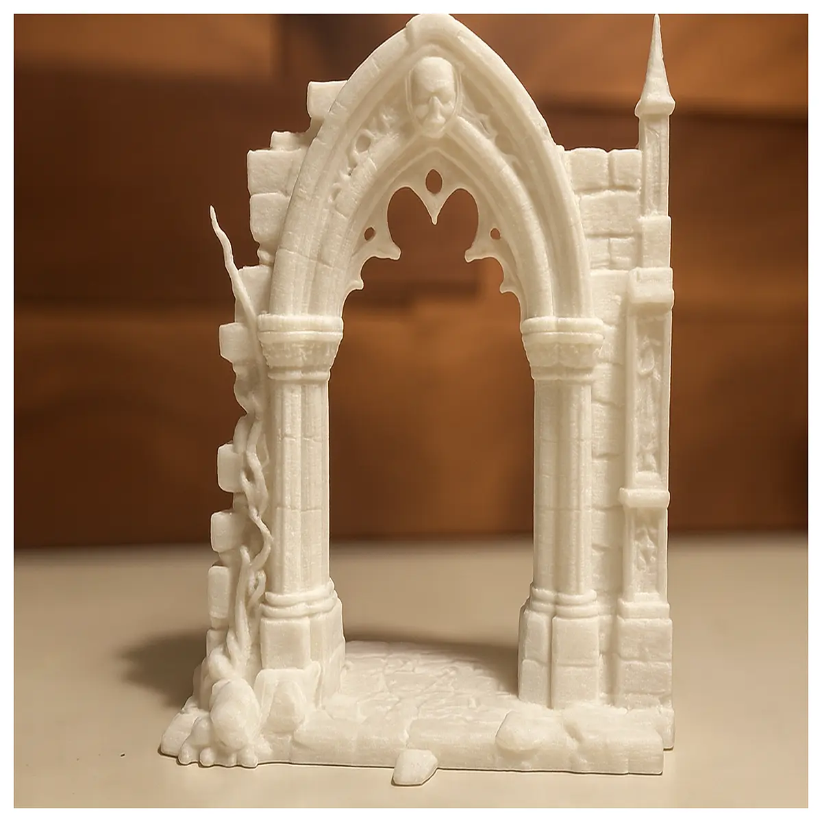 gothic ruined archway prop for horror photoshoot dark fantasy castle decor medieval dungeon atmosphere backdrop spooky haunted house entrance art