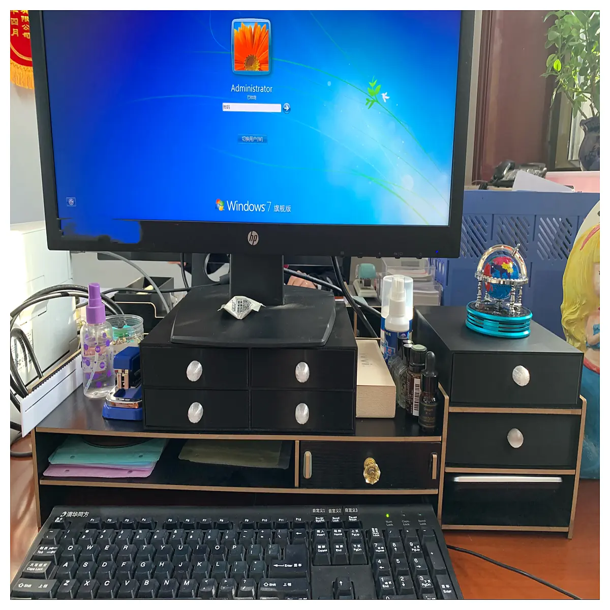 monitor organizer cable management box desktop storage for pc monitor arm accessories wire tidy
