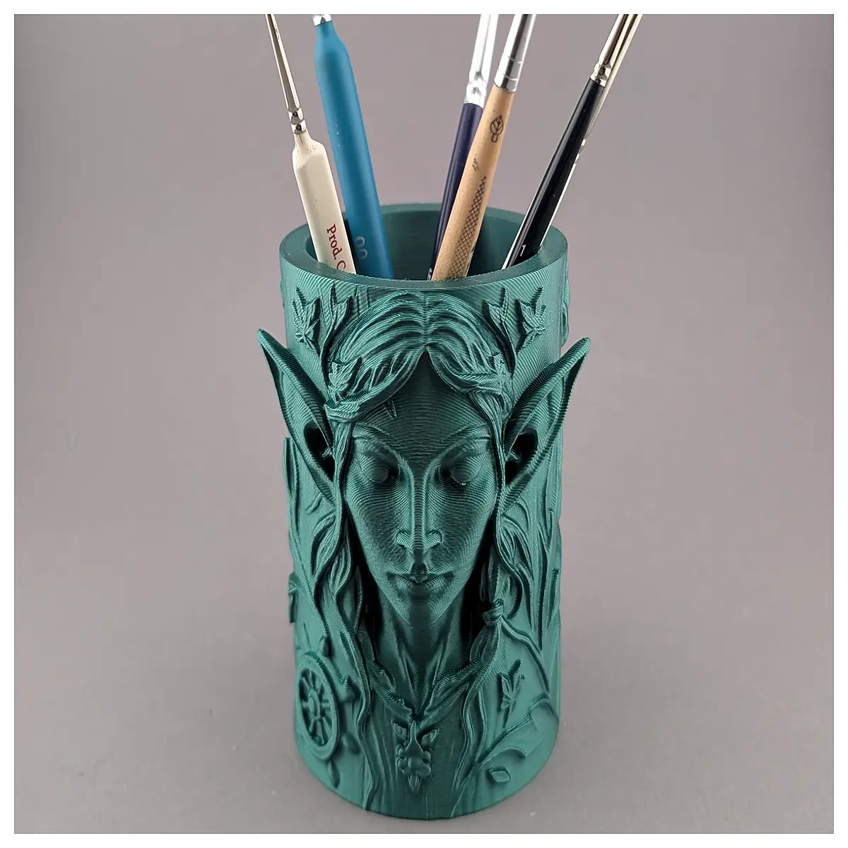 wood elf pencil holder brush desk organizer art supplies storage
