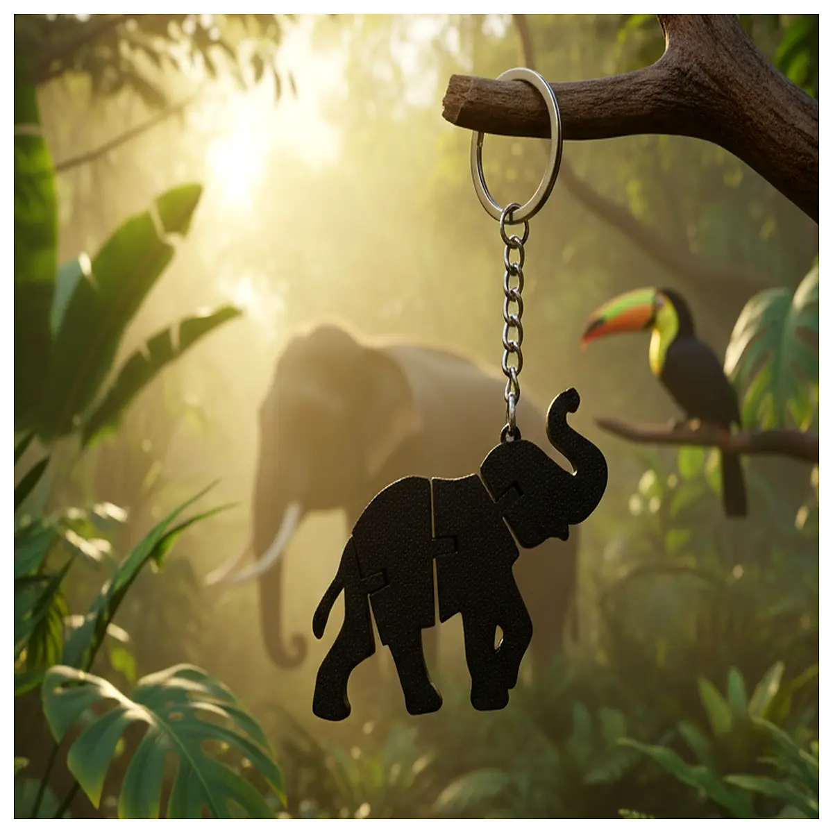 cute elephant keychain with moving parts flexible animal charm bag pendant funny wobbling toy for keys