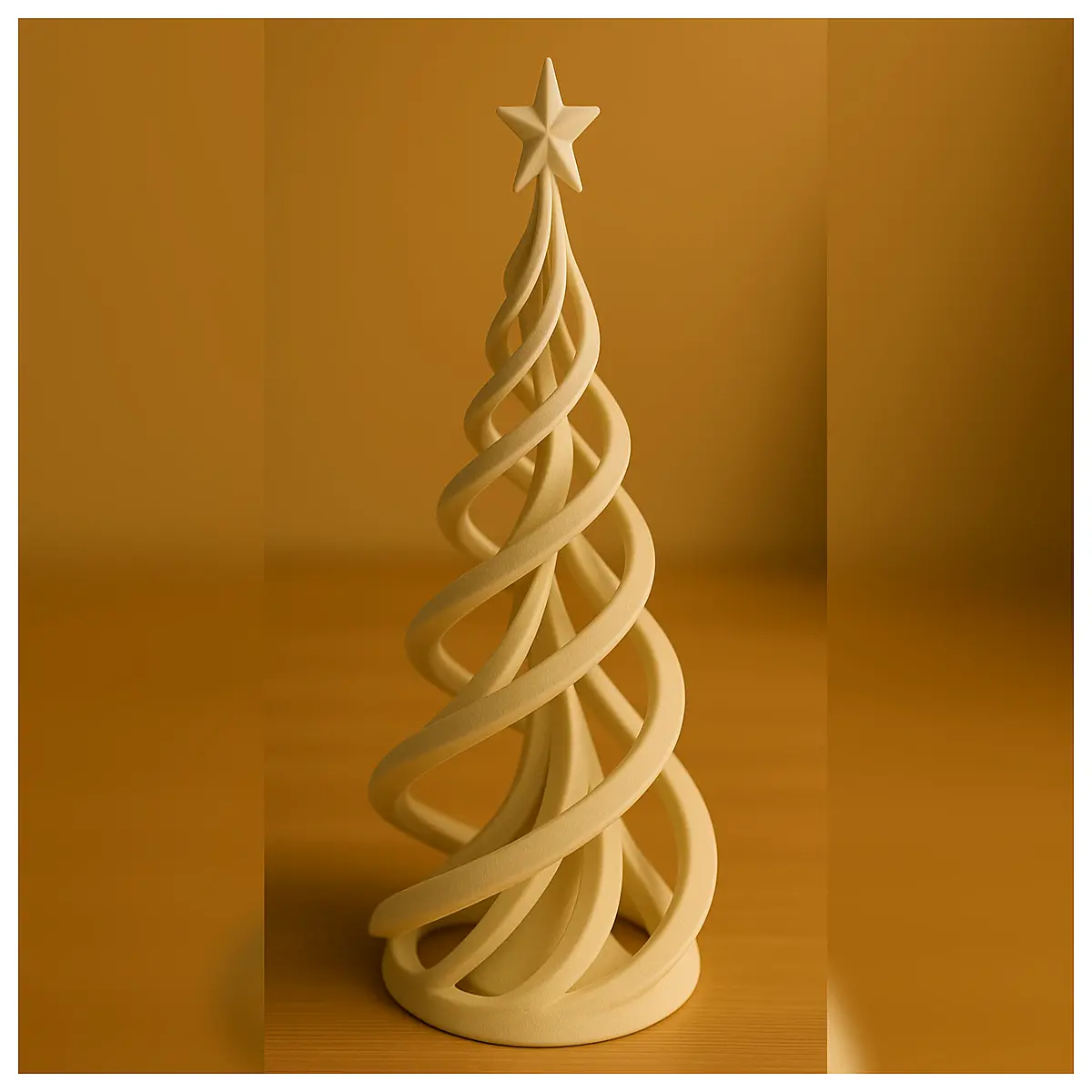 modern twisted ribbon christmas tree decoration printed resin art piece holiday home decor