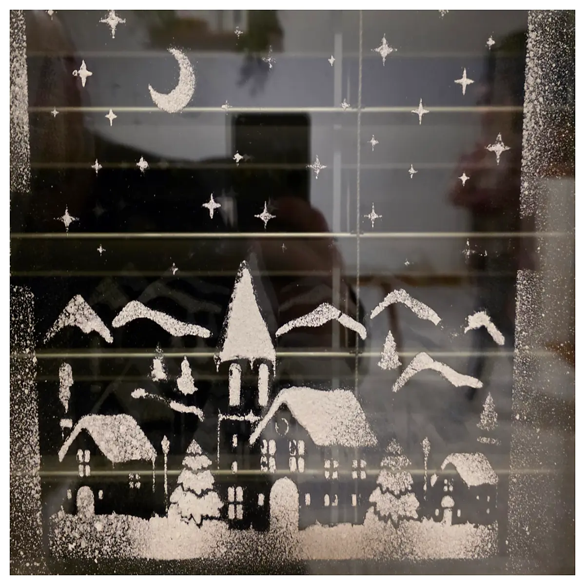 village christmas snow stencil winter holiday decoration craft diy