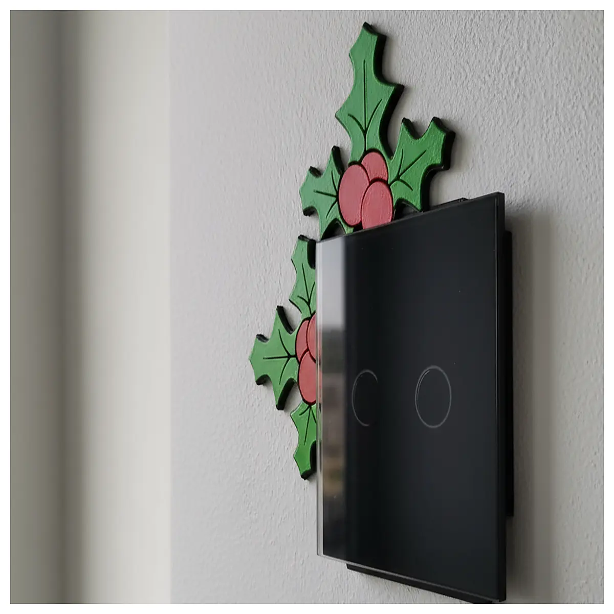 christmas switch cover plate holly leaf decor holiday home accents