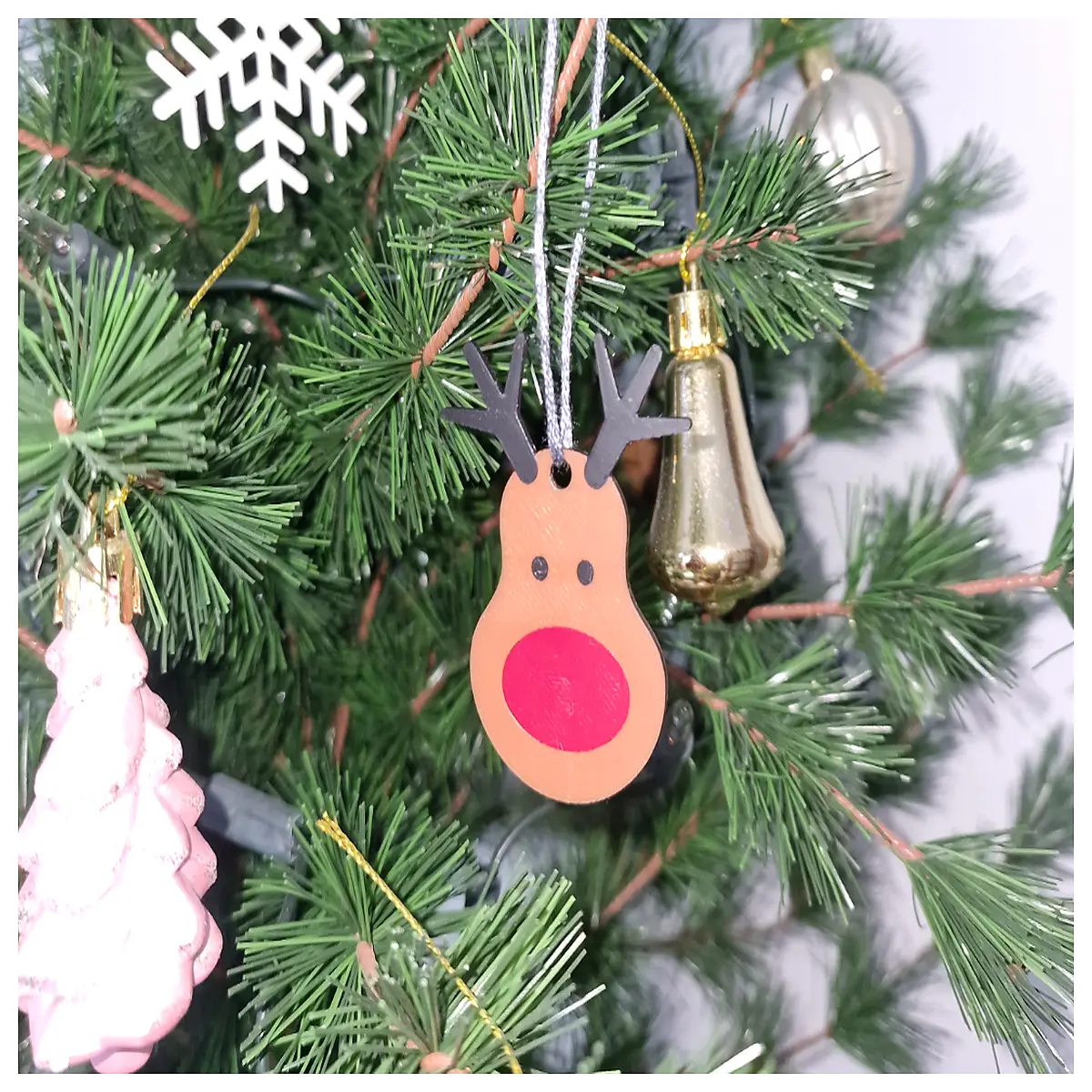 red nose reindeer rudolph plush toy holiday decor christmas lights