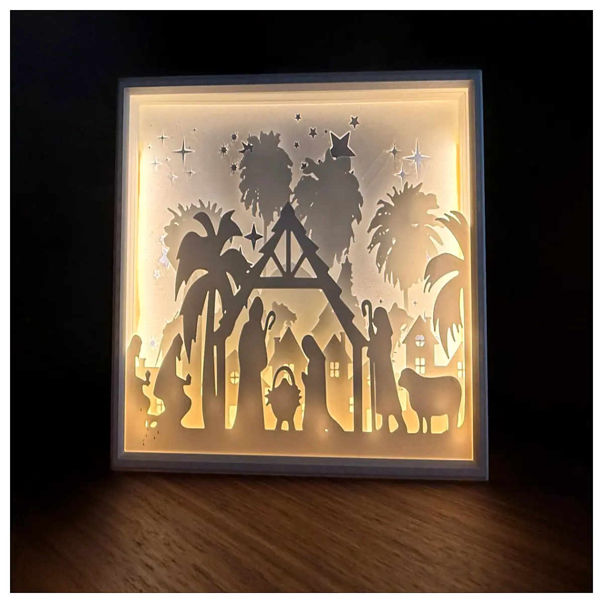 christmas silhouette shadow box night diy holiday decor