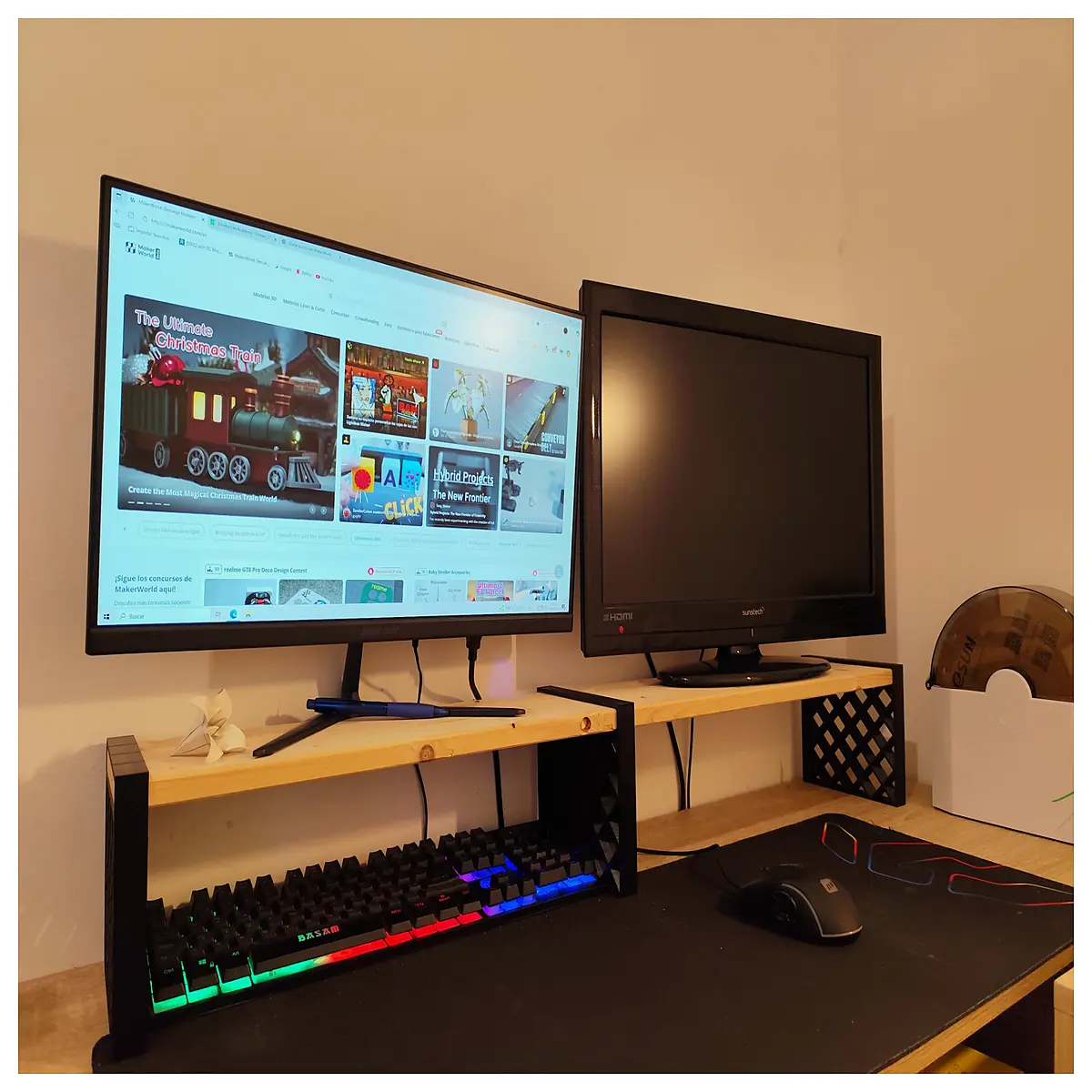 dual monitor arm mount for desk ergonomic riser adjustable gas spring duty vesa compatible computer screen holder