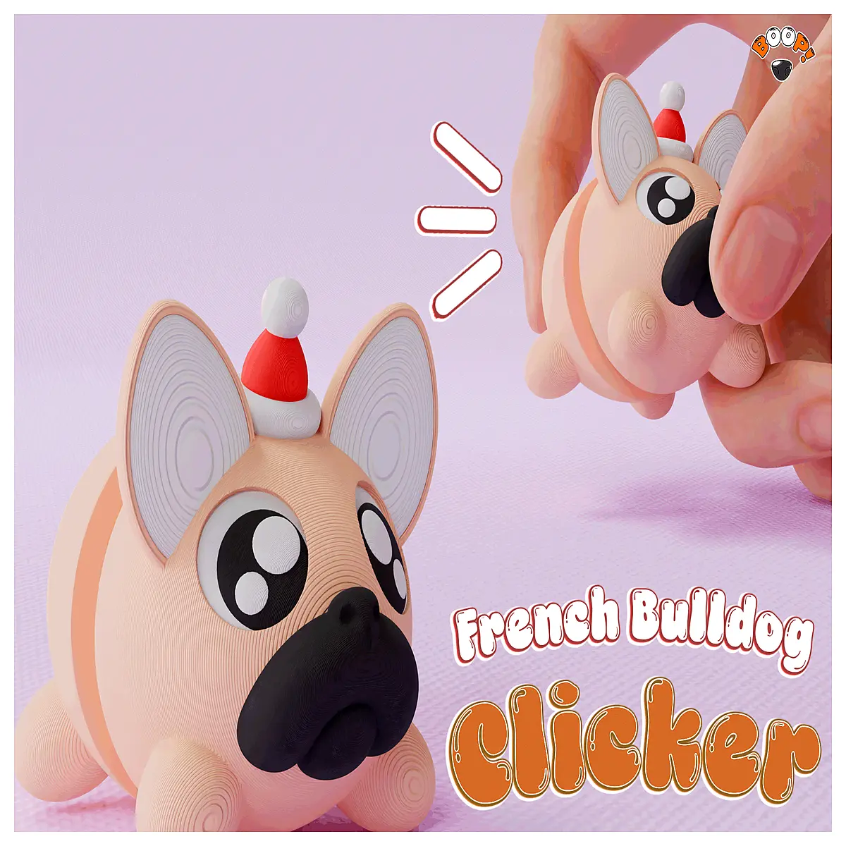 cute french bulldog santa claus stress relief toy squeeze anti anxiety fidget kids adults