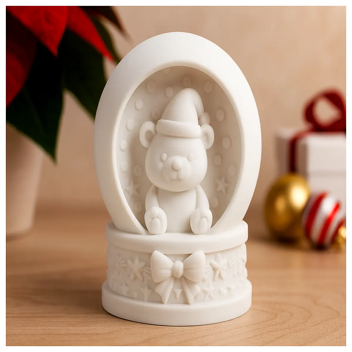 cute polar bear snow globe for holiday home decor winter wonderland figurine with lights festive christmas table centerpiece gift