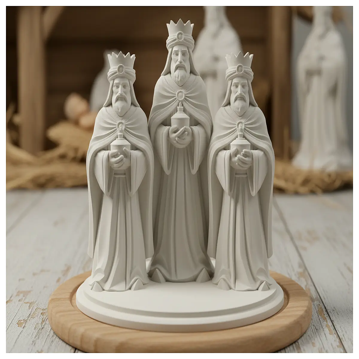 nativity scene figures wise men three kings christmas manger set holy family stable decoration