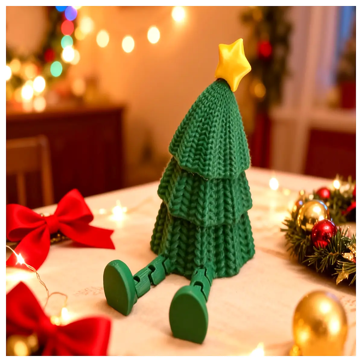 artificial christmas tree with legs stable pre lit home decor