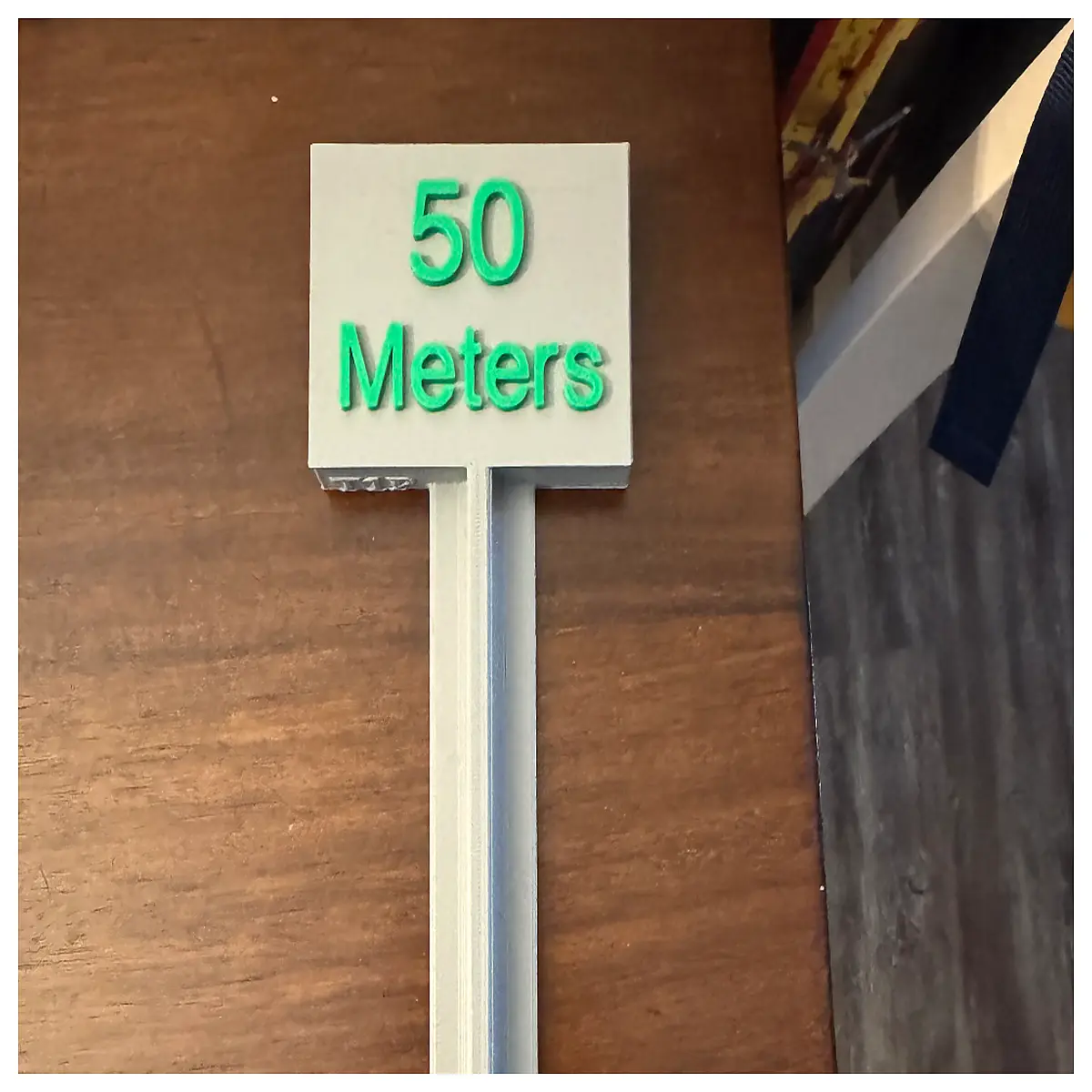 distance marker post outdoor garden path boundary line stake reflective safety flag