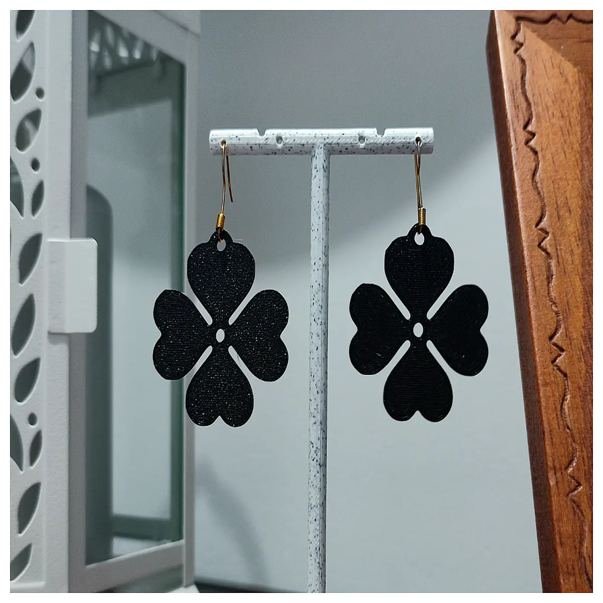 cute four leaf earrings for women lucky charm dangle studs gold silver jewelry gift