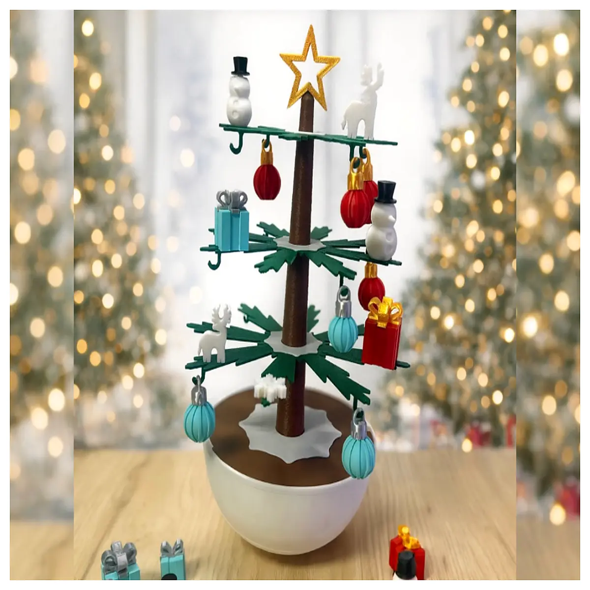 christmas tree stacking game for kids family board games holiday party wooden balance toy christmas decoration