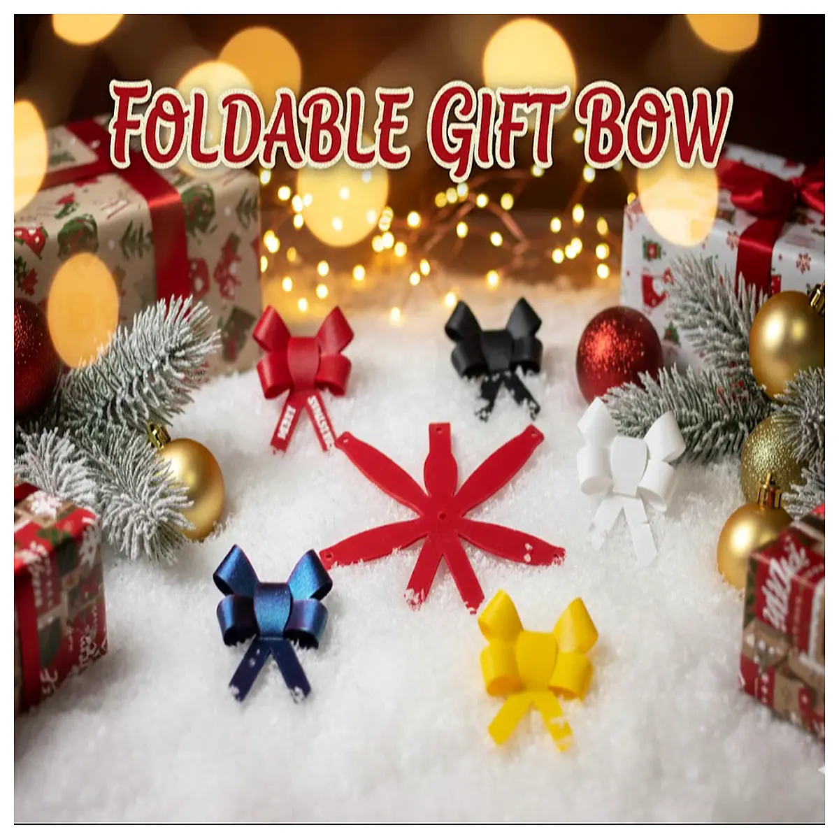 large pre tied christmas bow for gift wrapping diy festive ribbon loops holiday party decoration accents