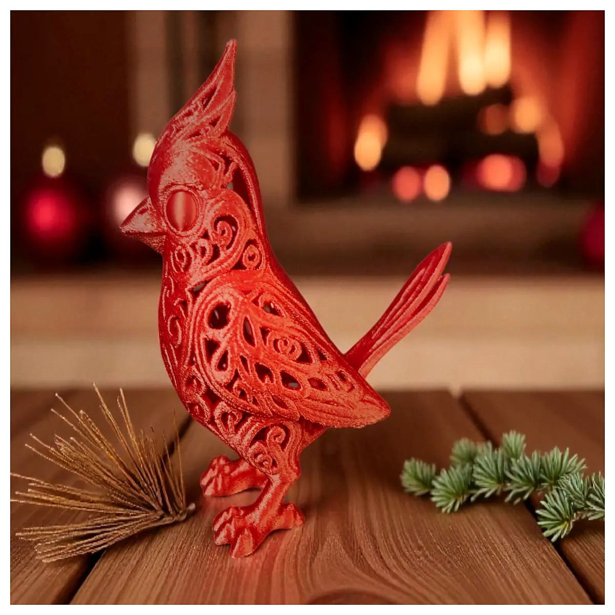 hollow out cardinal bird wall art decor red jay silhouette metal cutout for garden fence yard landscaping accent