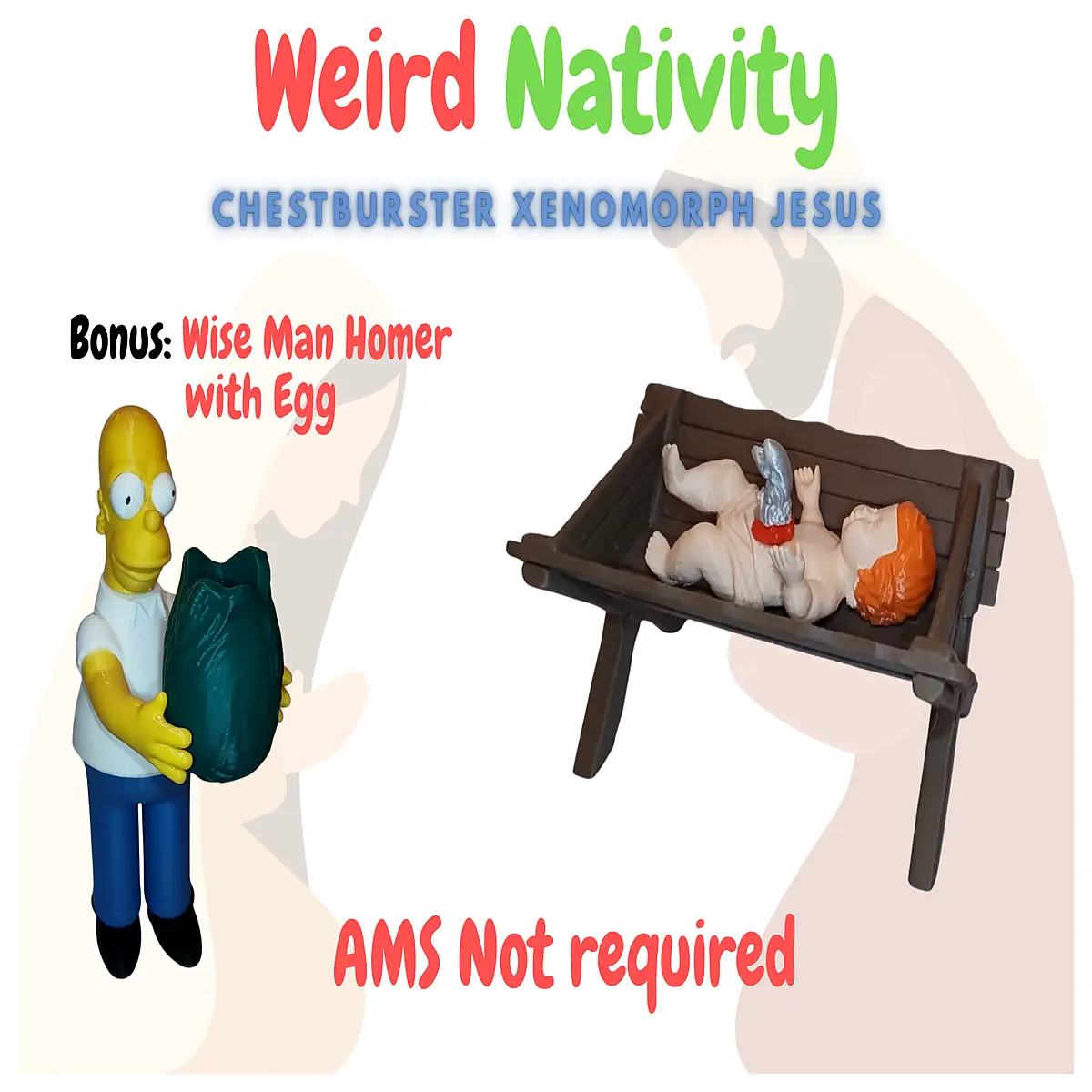 surrealist nativity scene diy weird jesus wise men homer stable craft