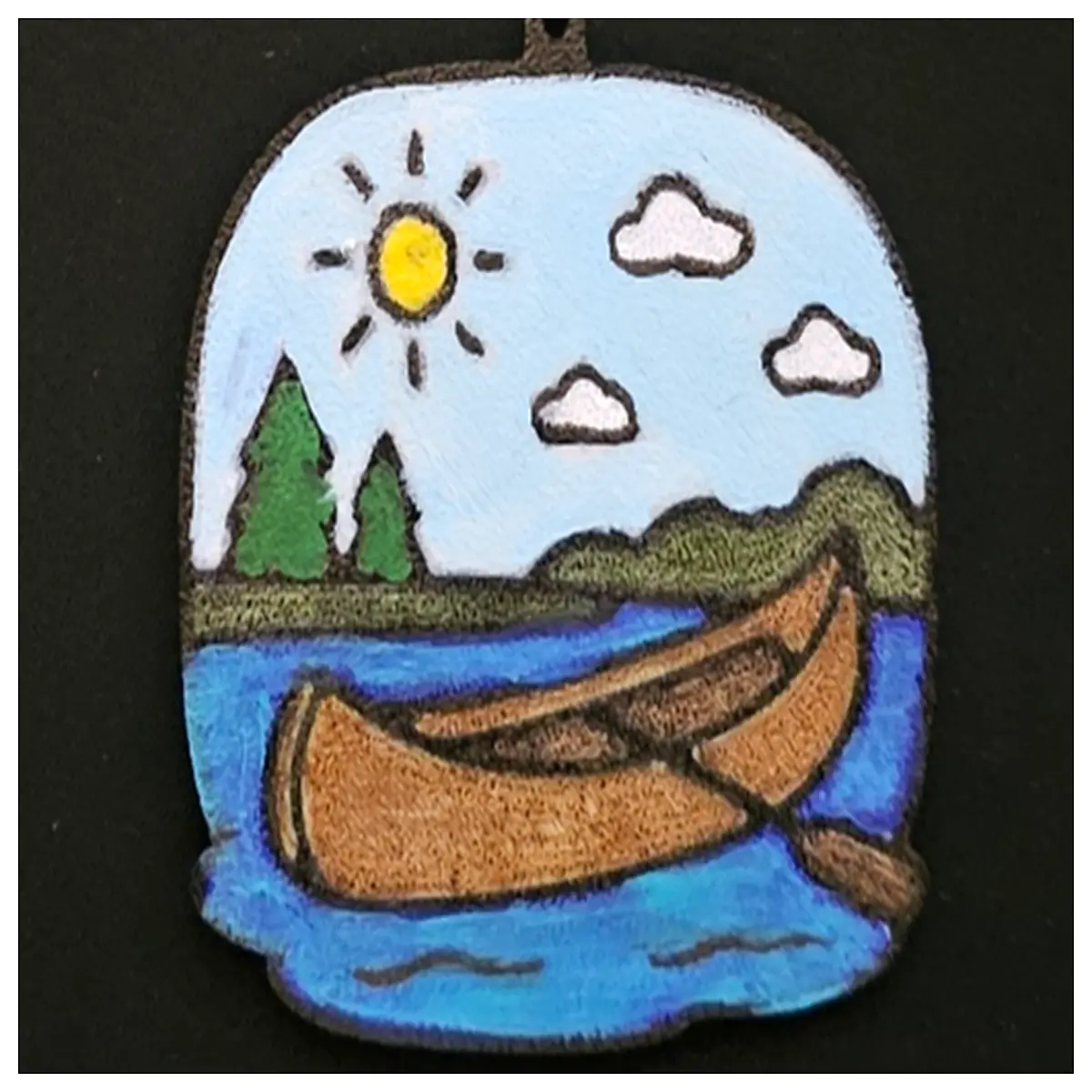 wood canoe christmas tree ornaments holiday decor rustic cabin home decoration