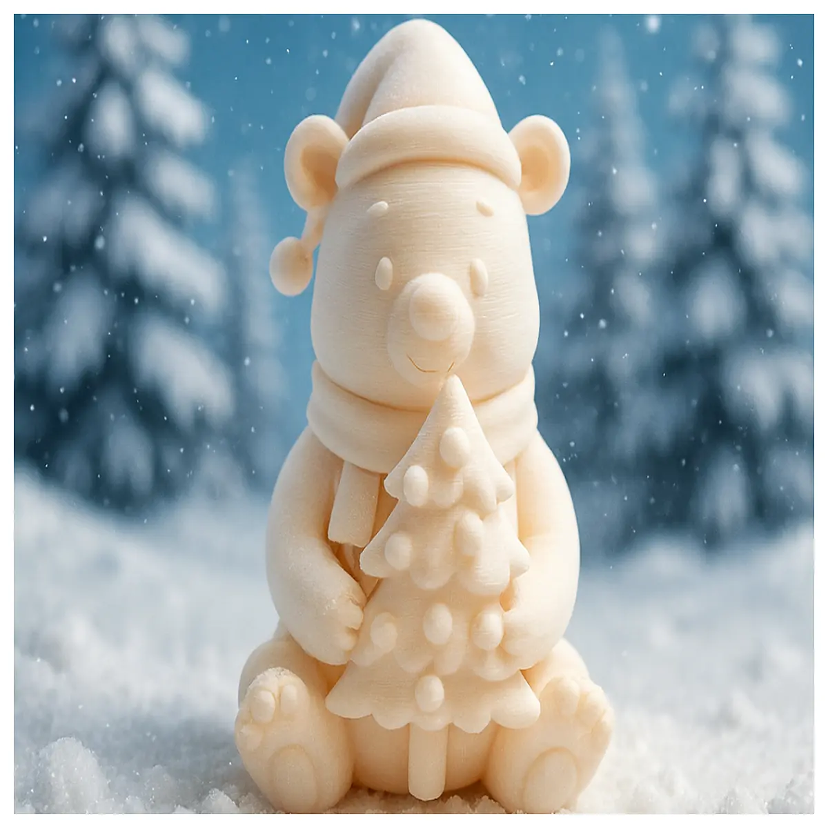 cute polar bear christmas tree ornament holiday home decor winter wonderland figurine for mantel shelf