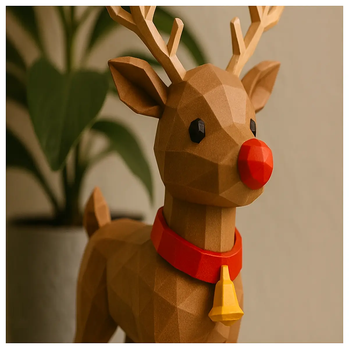 low poly reindeer digital art print geometric moose wall decor modern minimalist animal poster for nursery or office